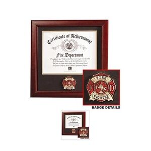 Fire Department Certificate of achievement frame mahogany 12x12